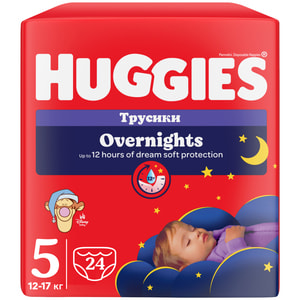 Підгузники-трусики для дітей HUGGIES (Хагіс) Pants (Пентс) Overnights 5 от 12 до 17 кг 24 шт